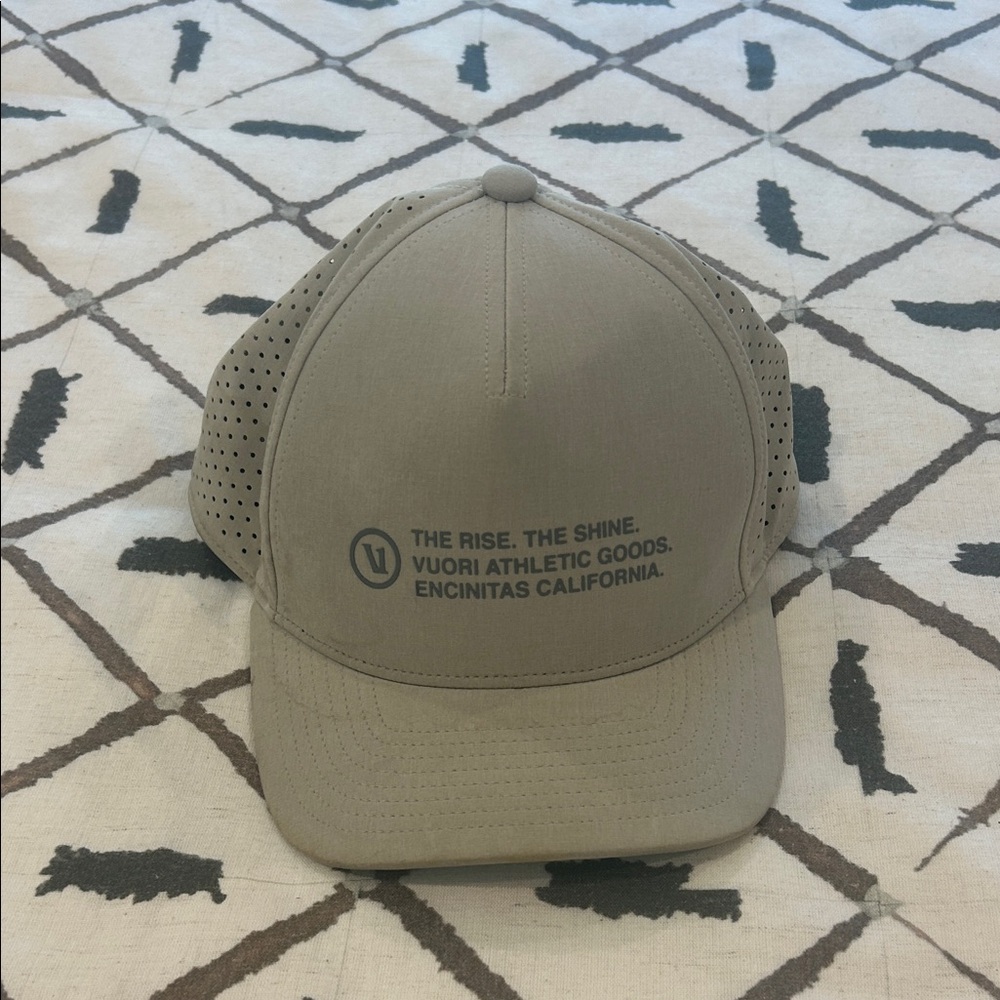 Vuori Taupe Perforated Trucker Cap with Front Logo